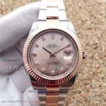 EW Factory Rolex 116334 Datejust II 41mm Silver Dial 2-Tone Rose Gold Oyster Band Swiss Cal.3136 Watch 
